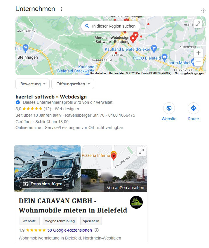 Google Firmeneintrag fett machen